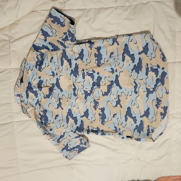 DKNY mens short sleeve retro camouflage button up - Picture 5 of 7